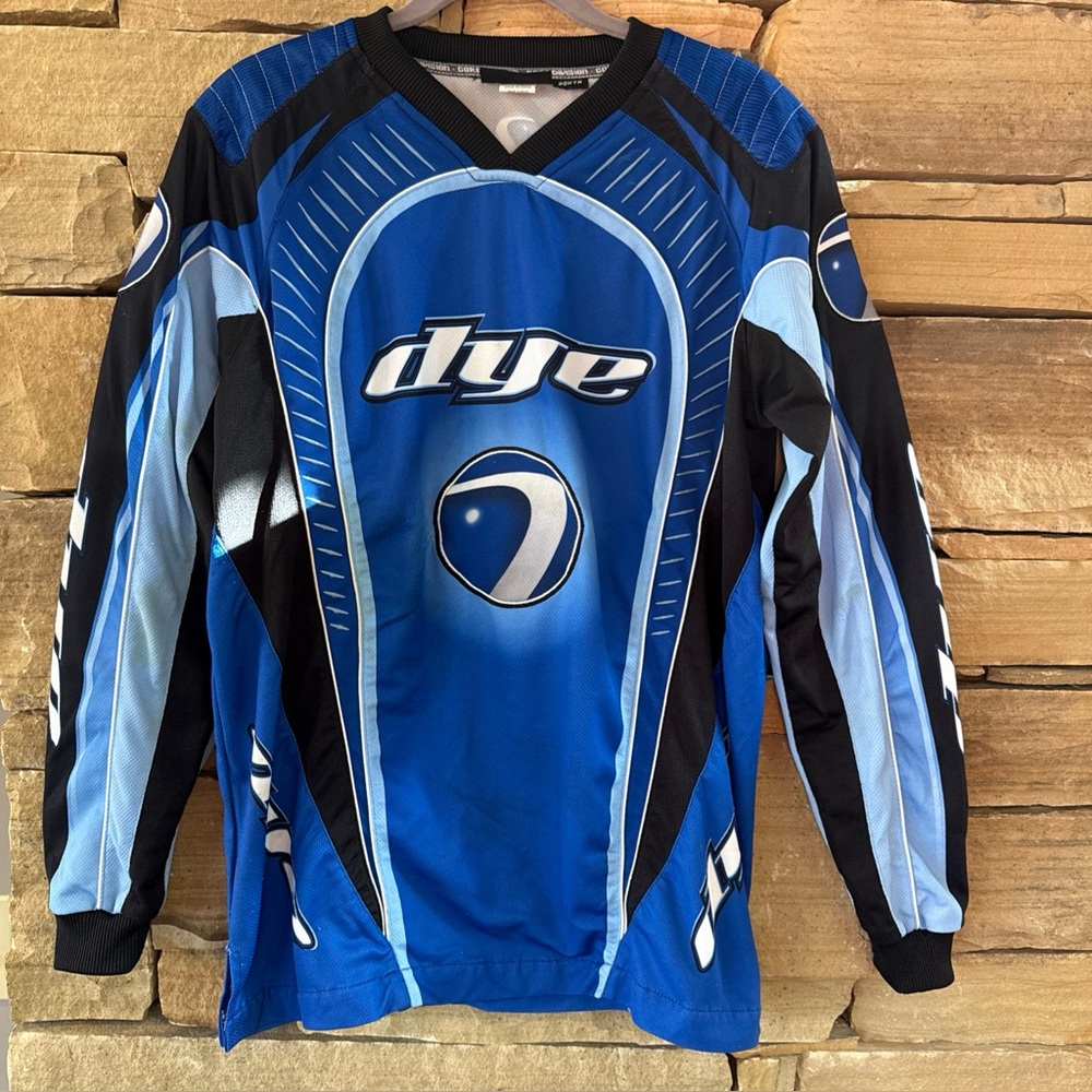 Dye Core Division Blue Graphic Paintball Jersey Motocross Style. VTG